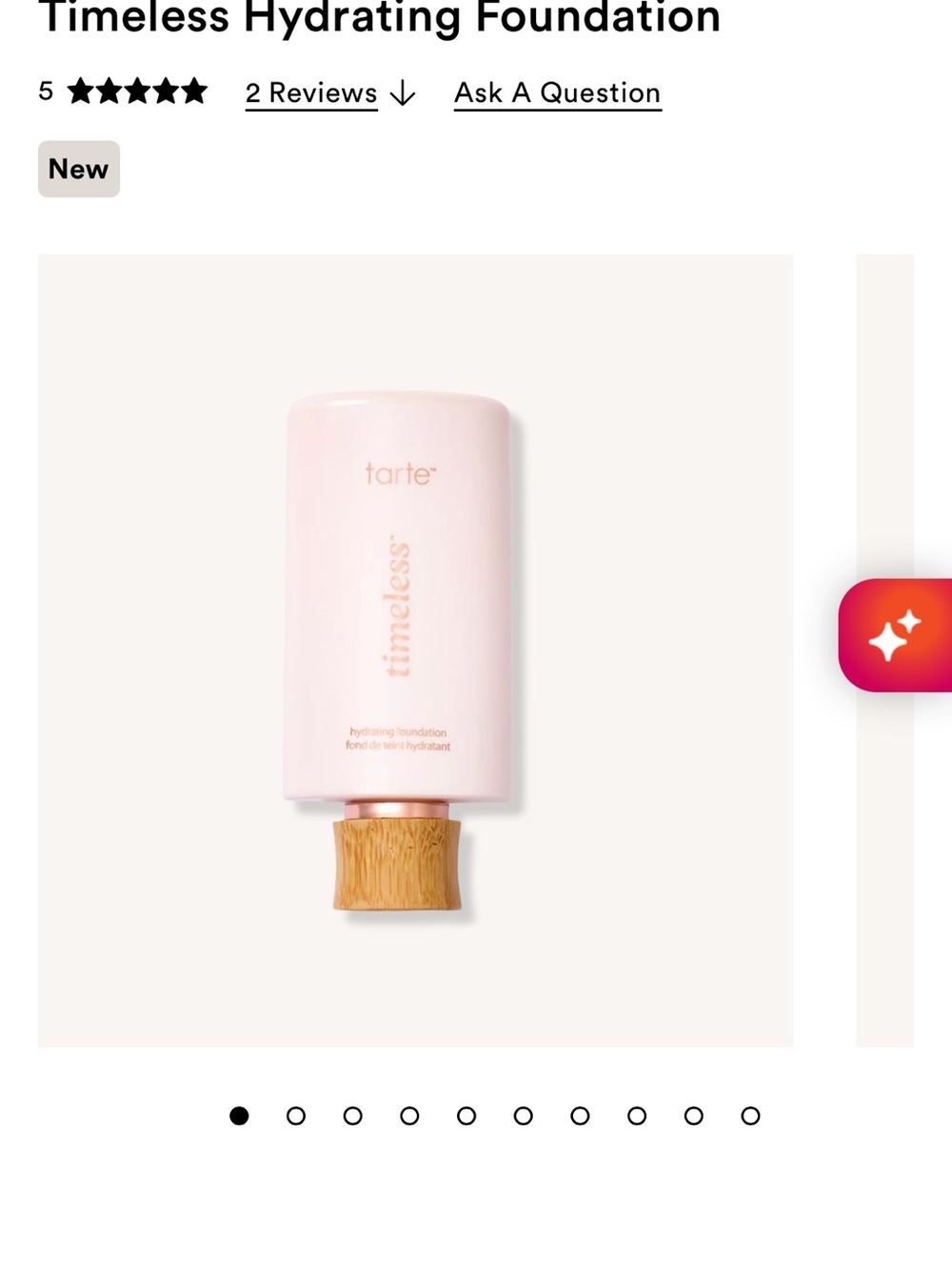 tarte Timeless Hydrating Foundation - 20B Light Beige.